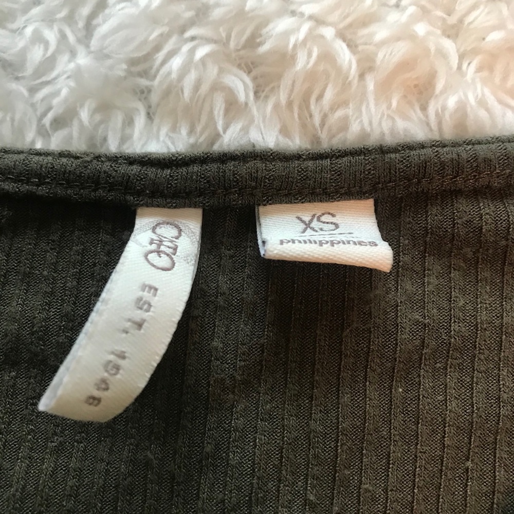 Cato Army Green Ribbed Top - Picture 4 of 5